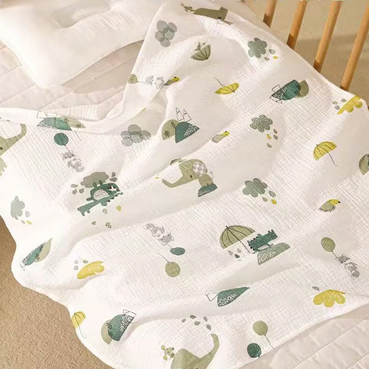 1 pezzo 100*100cm Coperta avvolgente in mussola con stampa carina per neonati