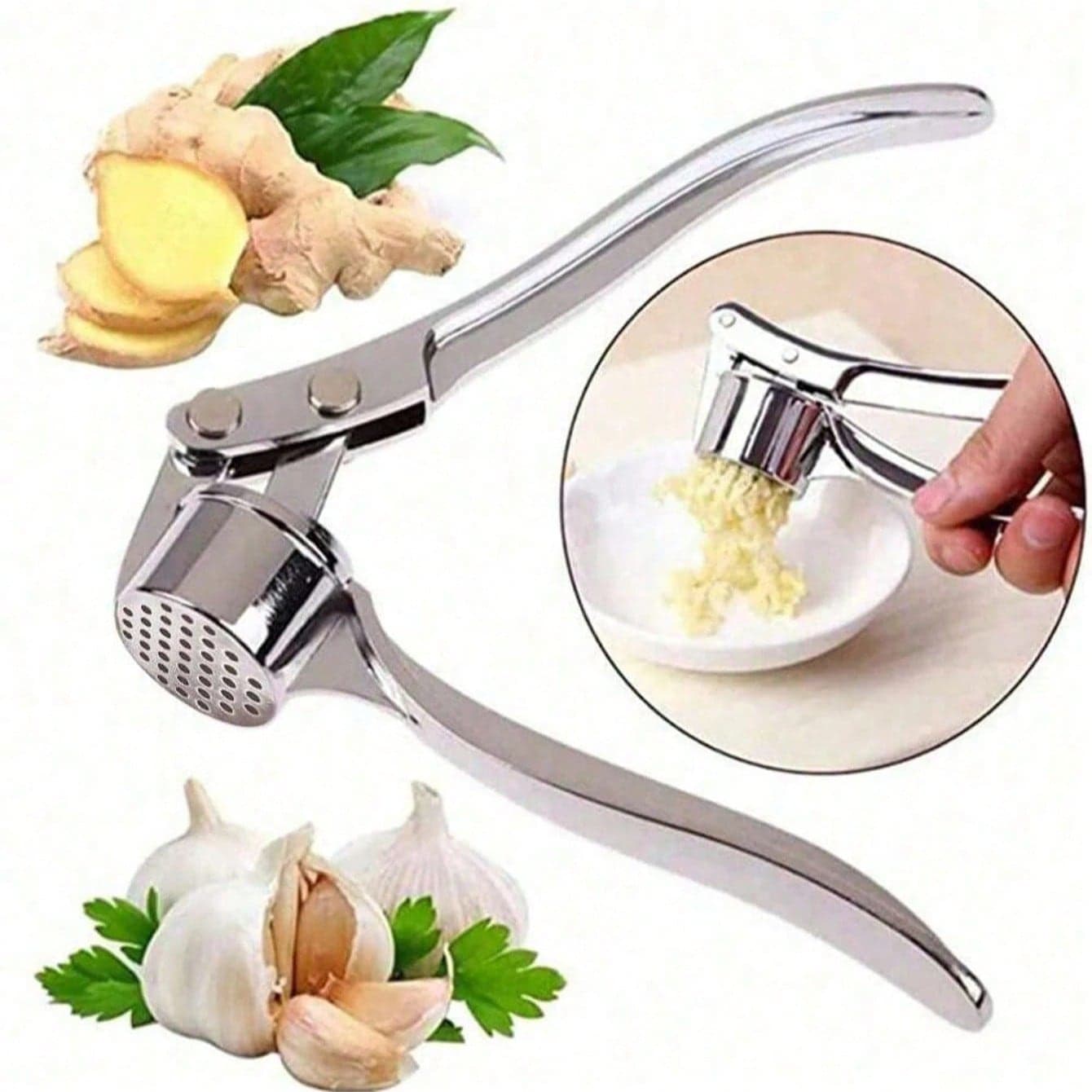 1 pezzo Spremi aglio in acciaio inossidabile, tritatutto manuale per aglio e zenzero, utensile da cucina antiruggine professionale, facile da spremere