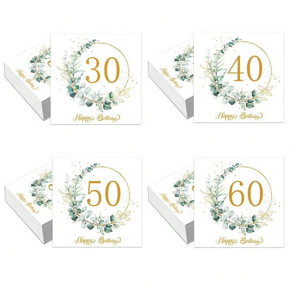 20 pezzi/40 pezzi Tovaglioli per feste di compleanno 30°, 40°, 50°, 60° Tovaglioli per il 40° compleanno Tovaglioli monouso verde salvia per
