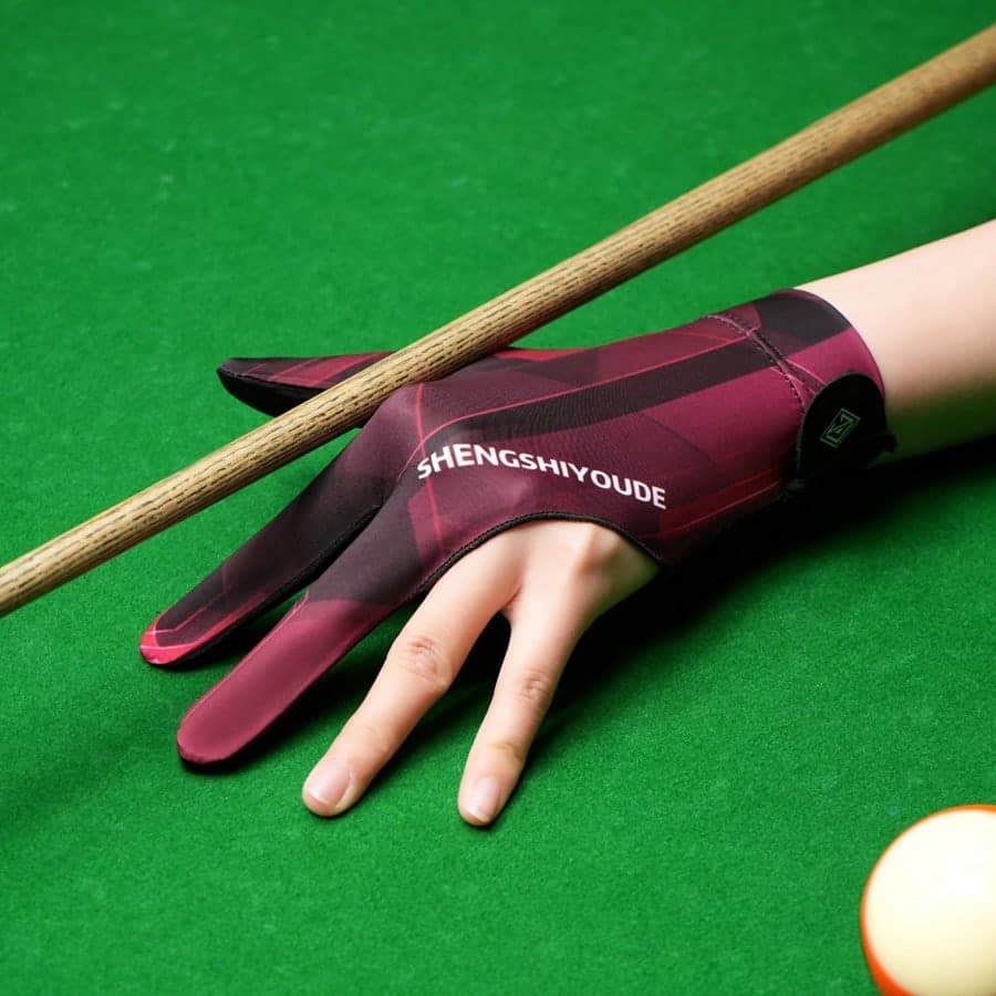 1 pezzo Guanto da biliardo per mano sinistra con 2 dita esposte, guanto da snooker con 3 dita ad alta elasticità, leggero, traspirante, confortevole,
