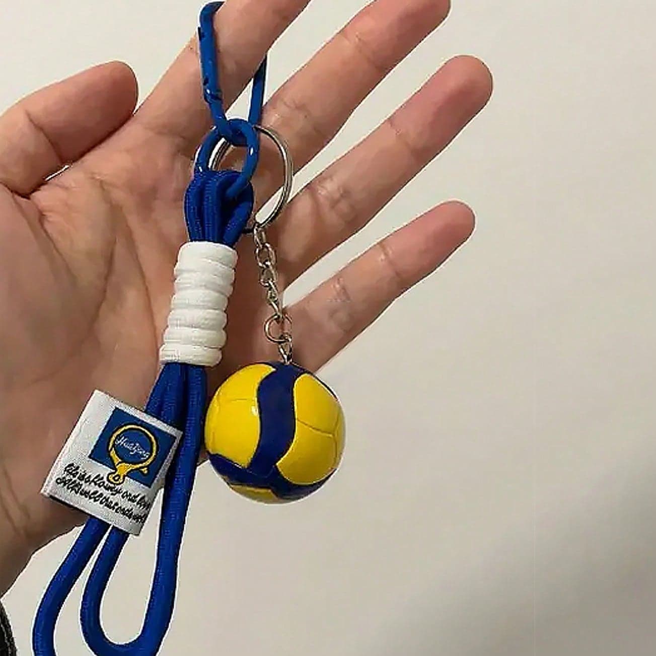 1 Set di portachiavi alla moda da pallavolo con design a palla e corda, accessorio da pallavolo - ideale per zaini, borse sportive, chiavi dell'auto,