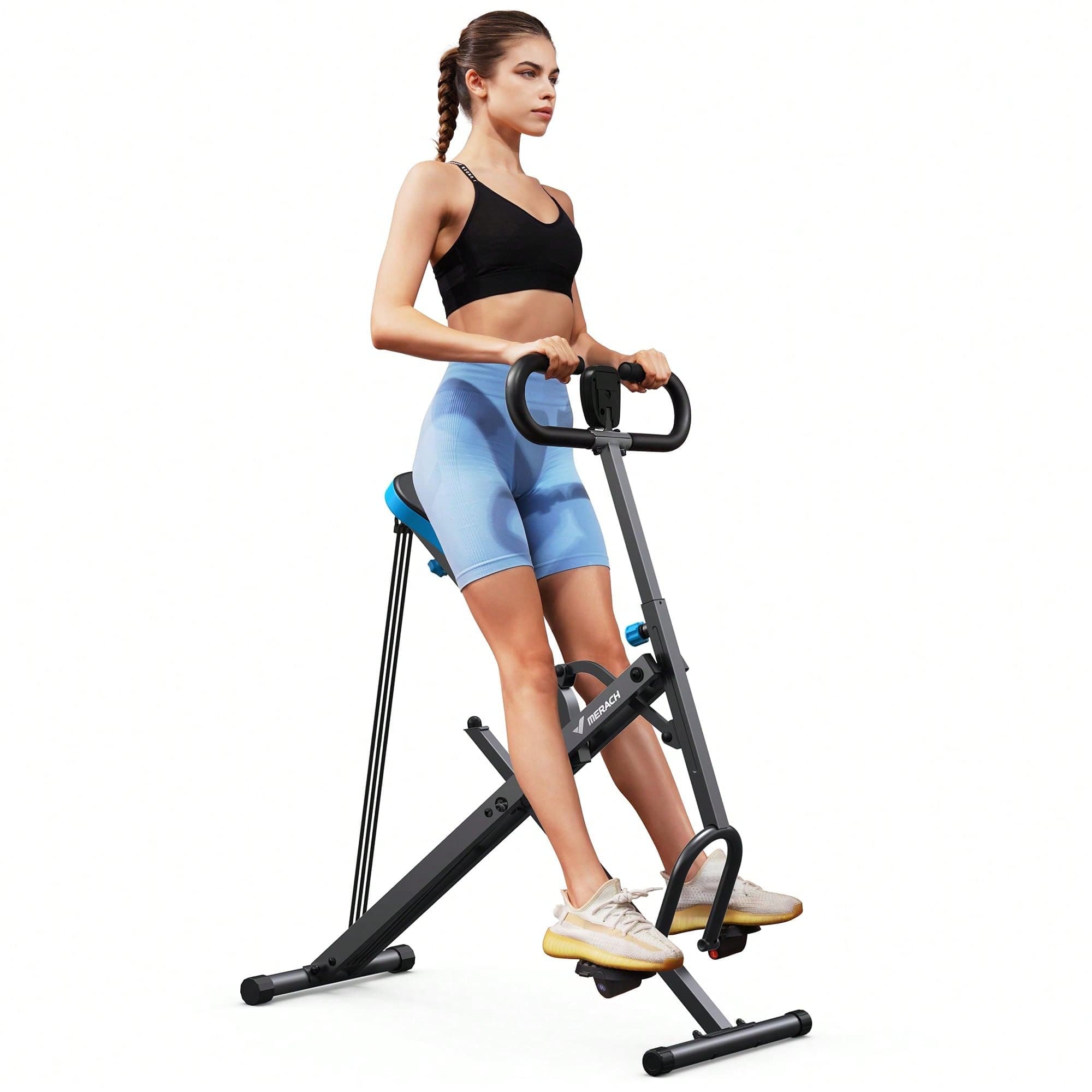 Squat Machine, vogatore 2 in 1 per squat MERACH R07, attrezzatura fitness facile da montare e pieghevole, allenatore per i glutei, attrezzo per
