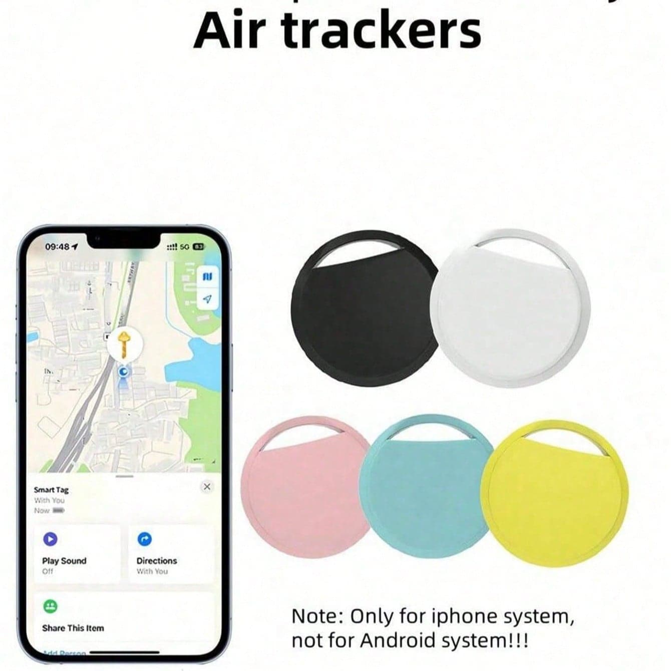 4 Confezioni & 1 Confezione Apple AirTag Smart Tags, Tracciatore GPS Globale Preciso, Funziona con l'App Trova (Non Compatibile con Android!),