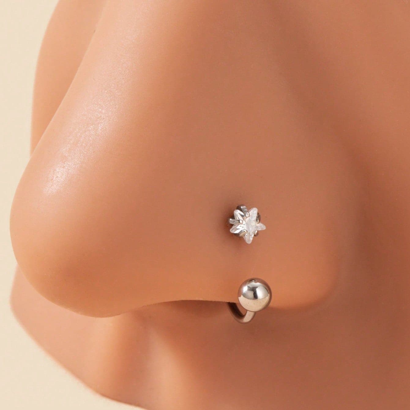 1 pezzo Minimalista charmista Y2K Stile in acciaio inossidabile Rivet Naso Ring/S Gi, Regalo di ebrea hip hop per uso quotidiano, attività