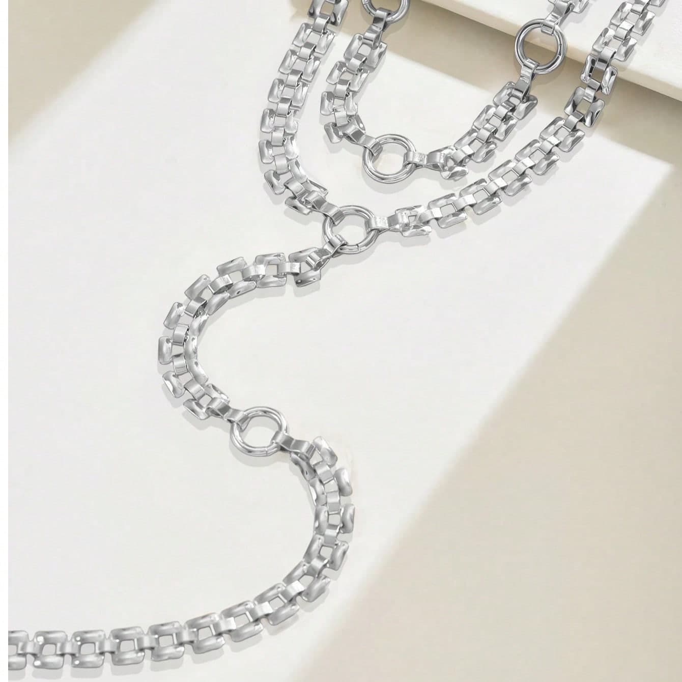 1 pezzo Collana elegante e minimalista a più strati a forma di Y con nappine lunghe, adatta per uso quotidiano e personalizzata