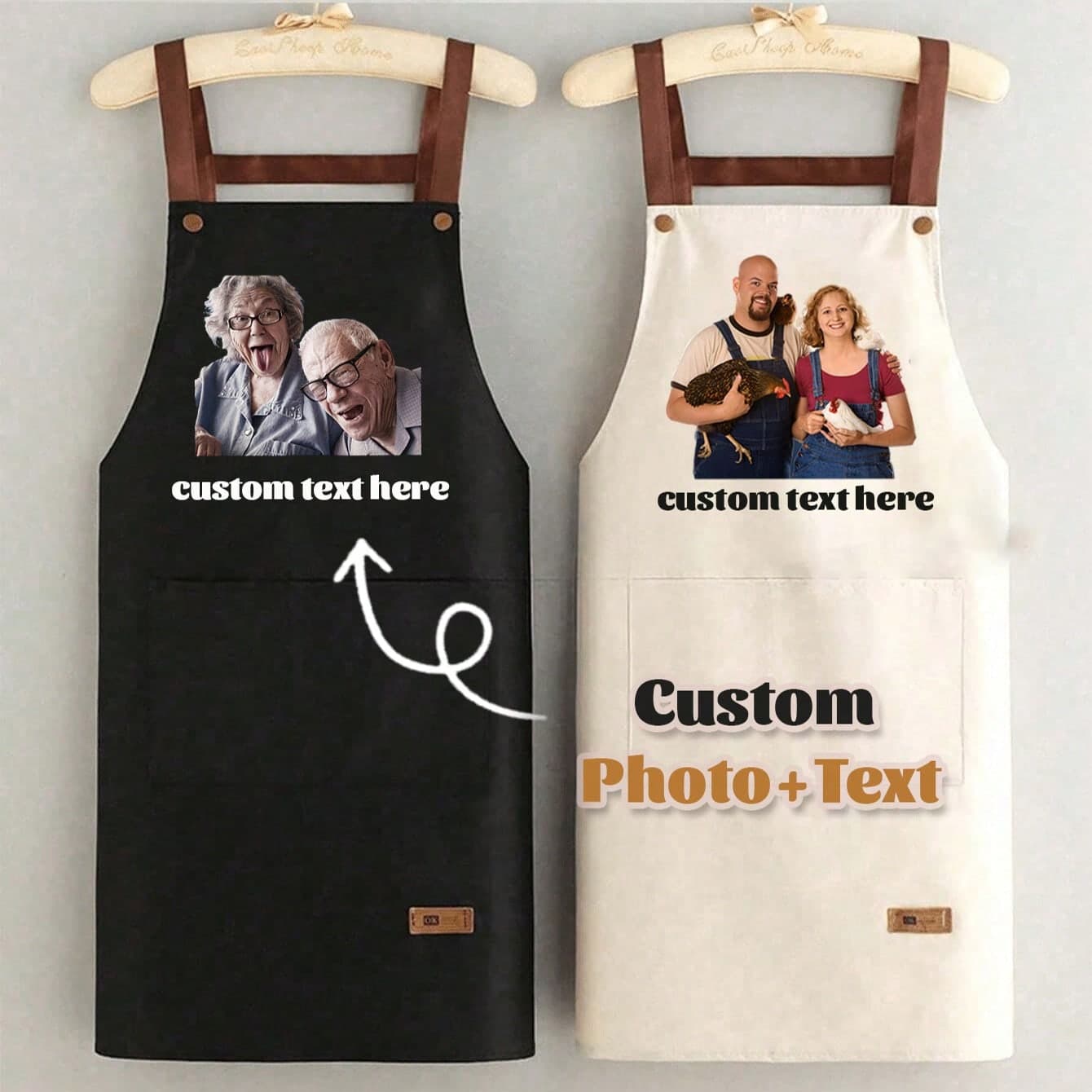 1 pezzo Grembiule da cucina personalizzato, stampa personalizzabile - Grembiule da cucina personalizzato, logo personalizzabile, grembiule da chef