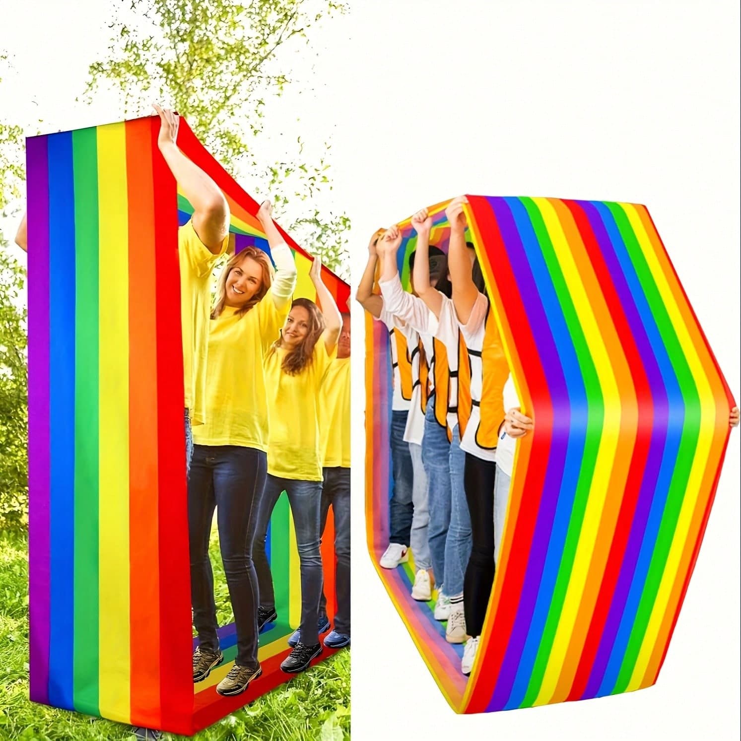 1 pezzo Tappetino da corsa a strisce colorate per attività di team building, con circonferenza di 6,0 m e larghezza di 45,01 cm, adatto per attività