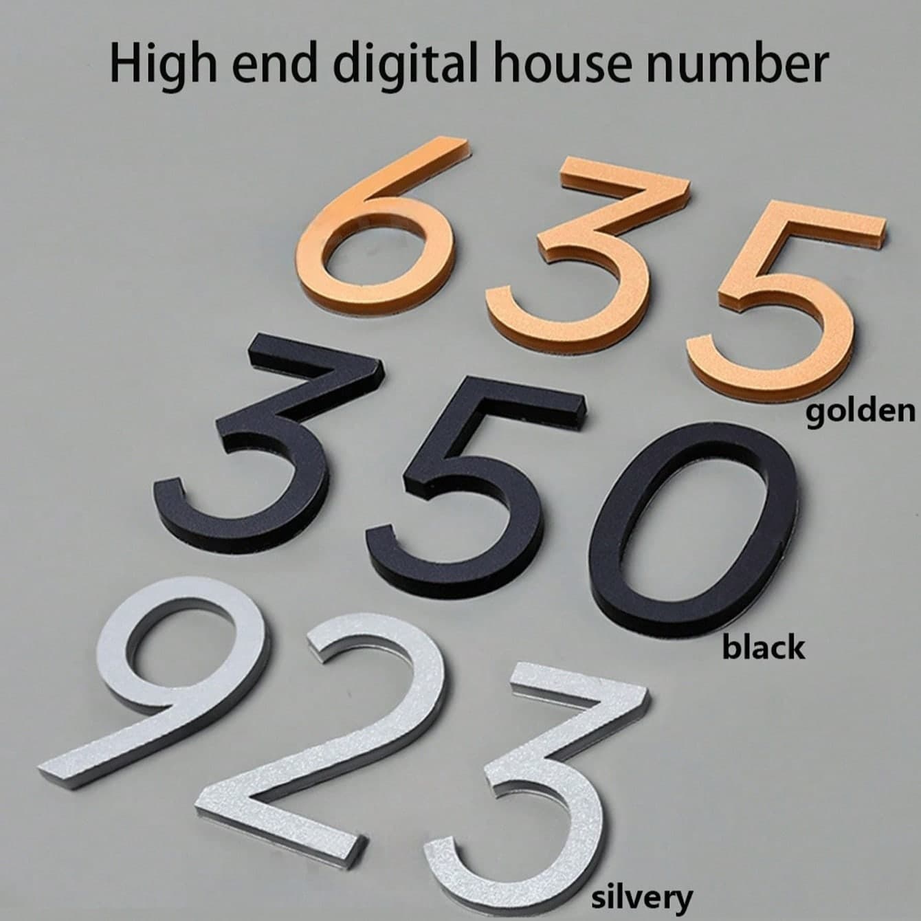 5cm Numeri adesivi 3D per cassetta postale, numeri civici moderni, numeri civici esterni, numeri residenziali, numeri per ufficio, numeri per camere
