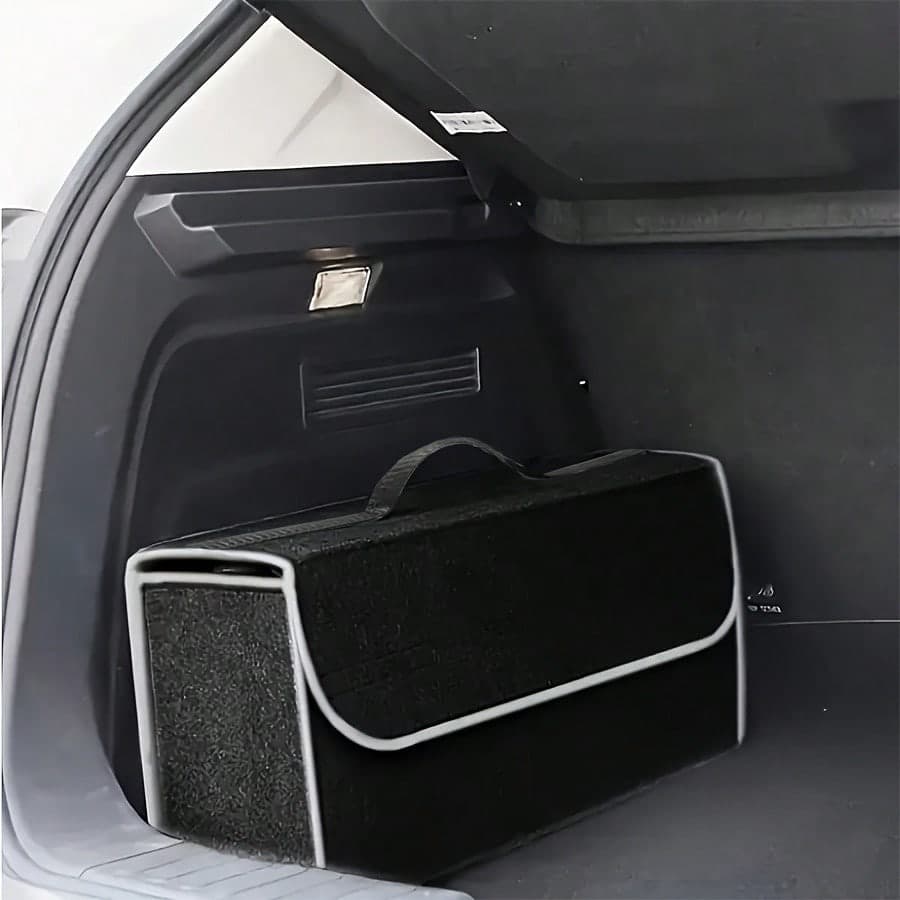 1 pezzo Organizer pieghevole per il bagagliaio dell'auto, scatola di stoccaggio in tessuto di feltro, contenitore organizzatore per interni dell'auto,