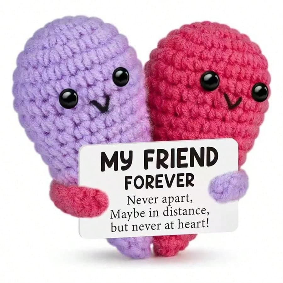 1 pezzo Cuori all'uncinetto, Cuori all'uncinetto divertenti, Il miglior regalo di compleanno per la migliore amica, Regalo di amicizia a distanza per