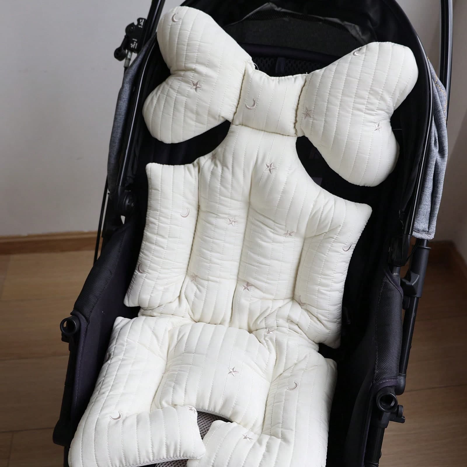 1 pezzo Cuscino imbottito e trapuntato con motivo ricamato per seggiolino passeggino per bambini