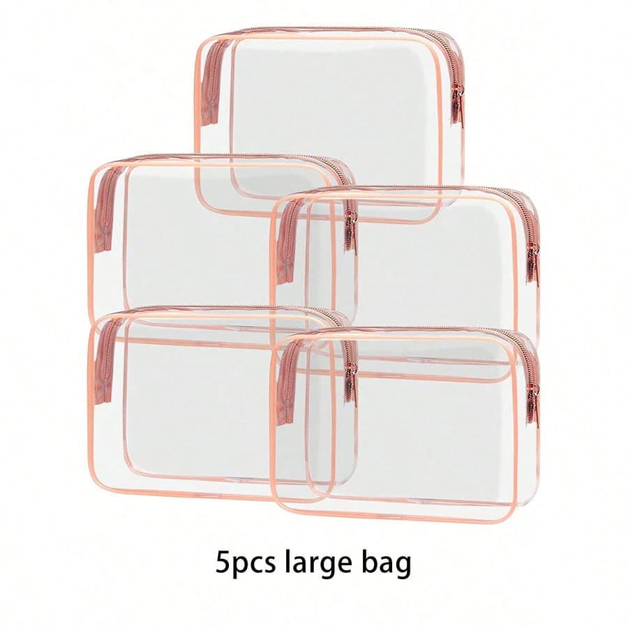 4/3/2/1 pezzo S/M/L Borsa per il trucco minimalista alla moda unisex, custodia cosmetica trasparente impermeabile, capacità di 1 litro, adatta per