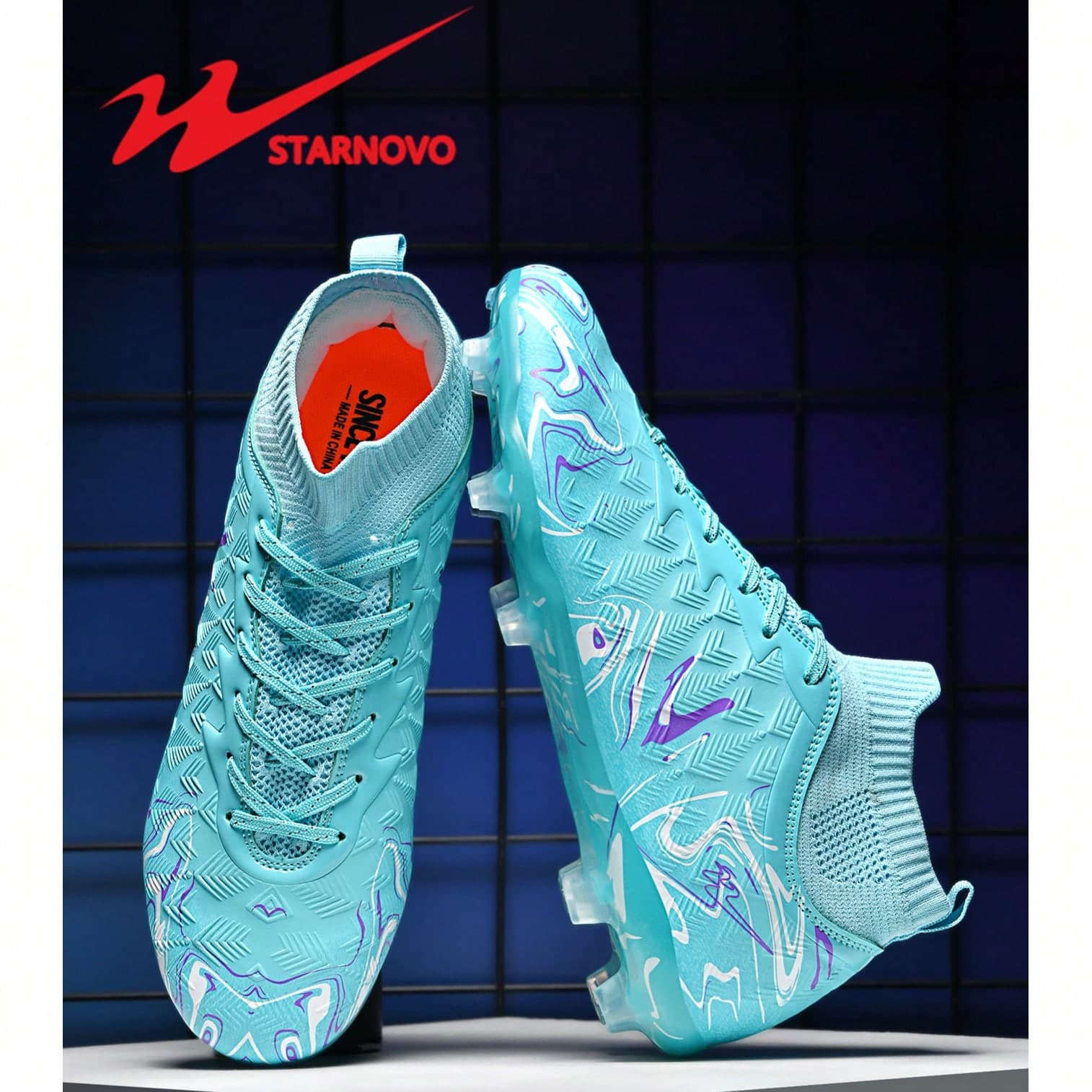Scarpe da calcio Double Star, tacchetti sportivi unisex per esterni, adatti per calcio/baseball, erba sintetica e naturale, antiscivolo, comode, in