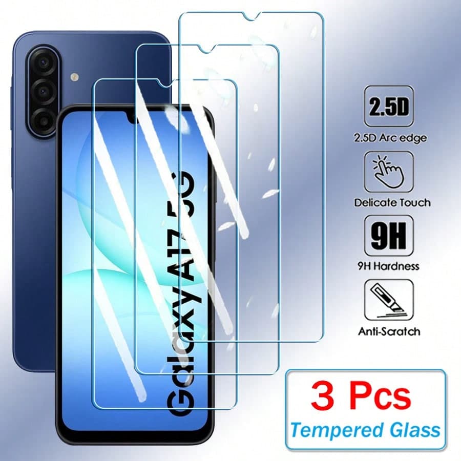 3 pezzi di vetro temperato compatibile con Samsung Galaxy A17 A07 A56 A36 A26 A16 A06 A55 A35 A25 A15 A05 A54 A34 A24 A14 A04 A73 A53 A33 A23 A13 A03