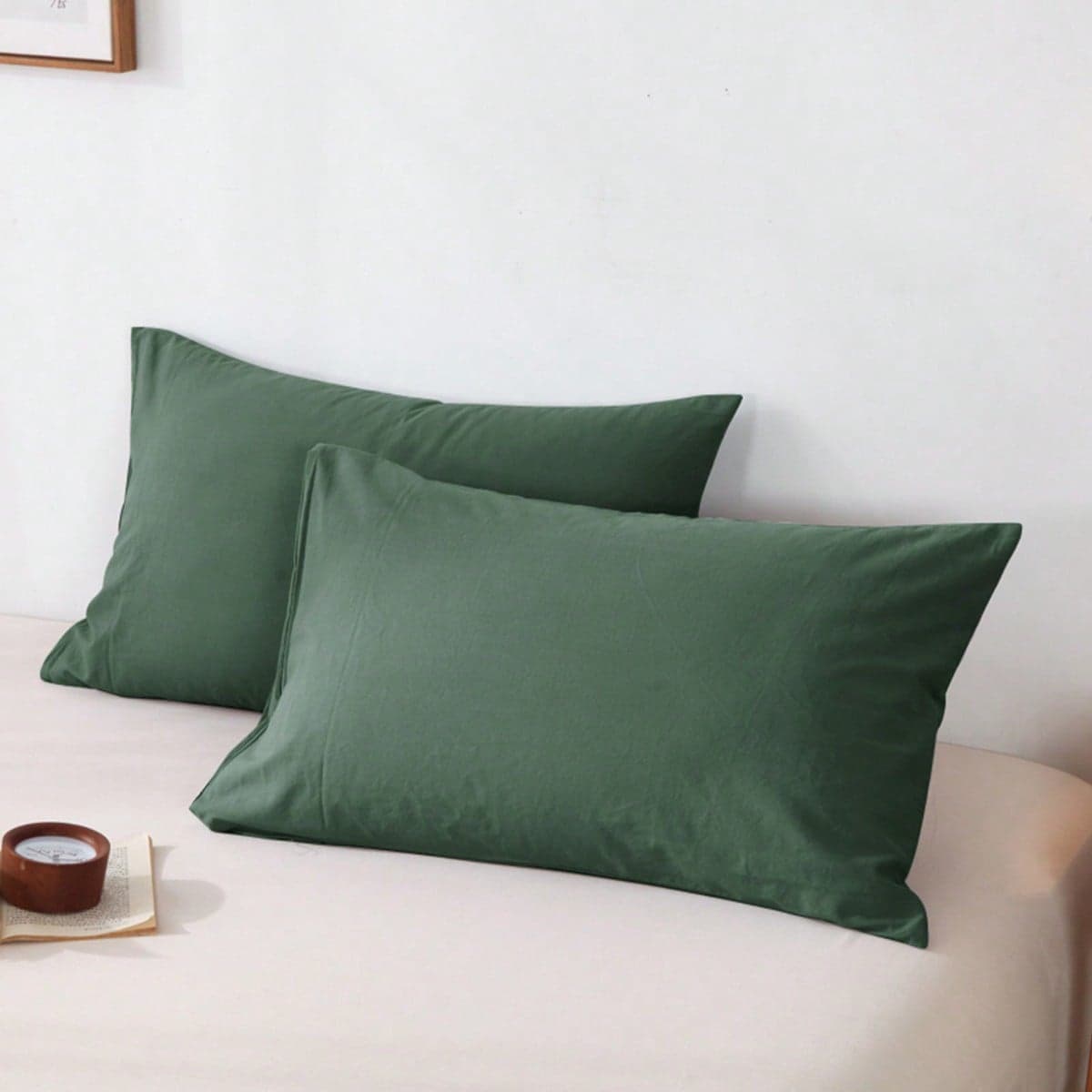 2 pezzi, Verde, Colore Solido Giapponese Semplice Colore Solido, Super Morbido, Traspirante, Quattro Stagioni, Moda Semplice, Tempo Libero e Vita