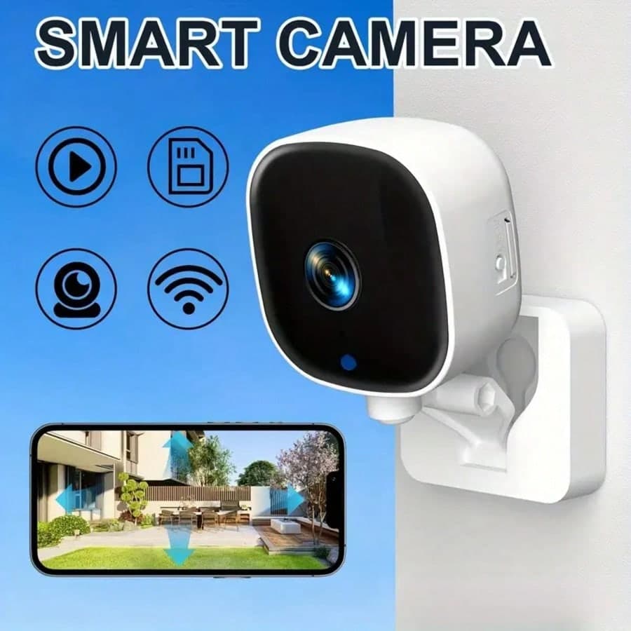 1 pezzo Mini telecamera di domestica HD con visione notturna, audio bidirezionale a lungo raggio, allarme di rilevamento del movimento, hotspot AP