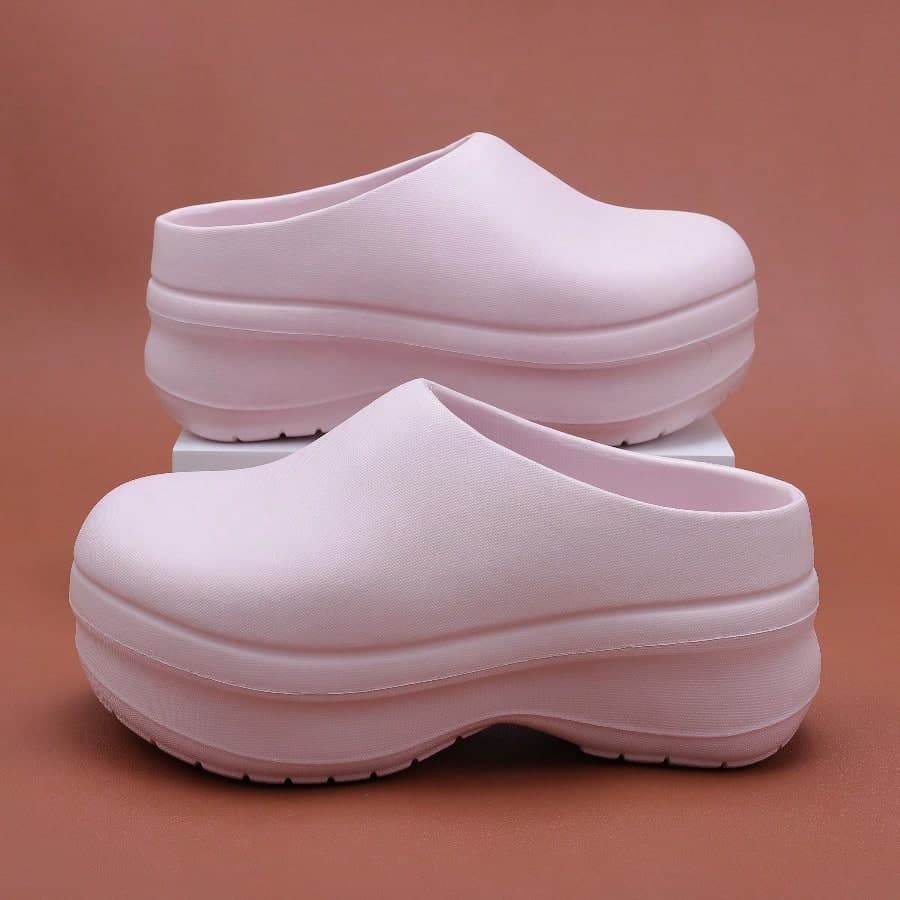 8cm Zoccoli con suola spessa e perforati, scarpe da chef leggere e antiscivolo con tacco alto, ciabatte con punta chiusa per cucina, ospedale,