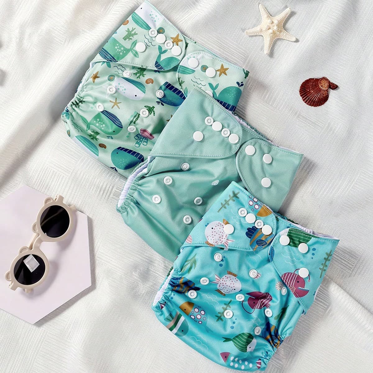 3 pezzi di pannolini lavabili regolabili con tasche, con interno in panno scamosciato, impermeabili e super assorbenti, adatti per bambini da 3 a 15