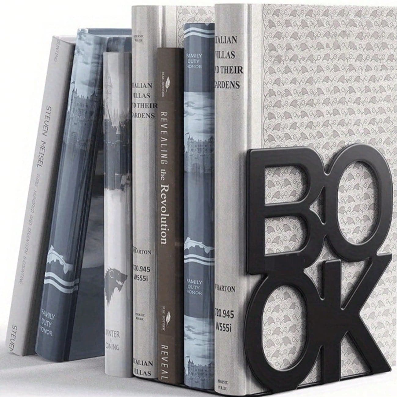 2 pezzi/1 pezzo Fermalibri a forma di lettera, fermalibri da scrivania in metallo, supporto regolabile e retrattile per libri, organizzatore per