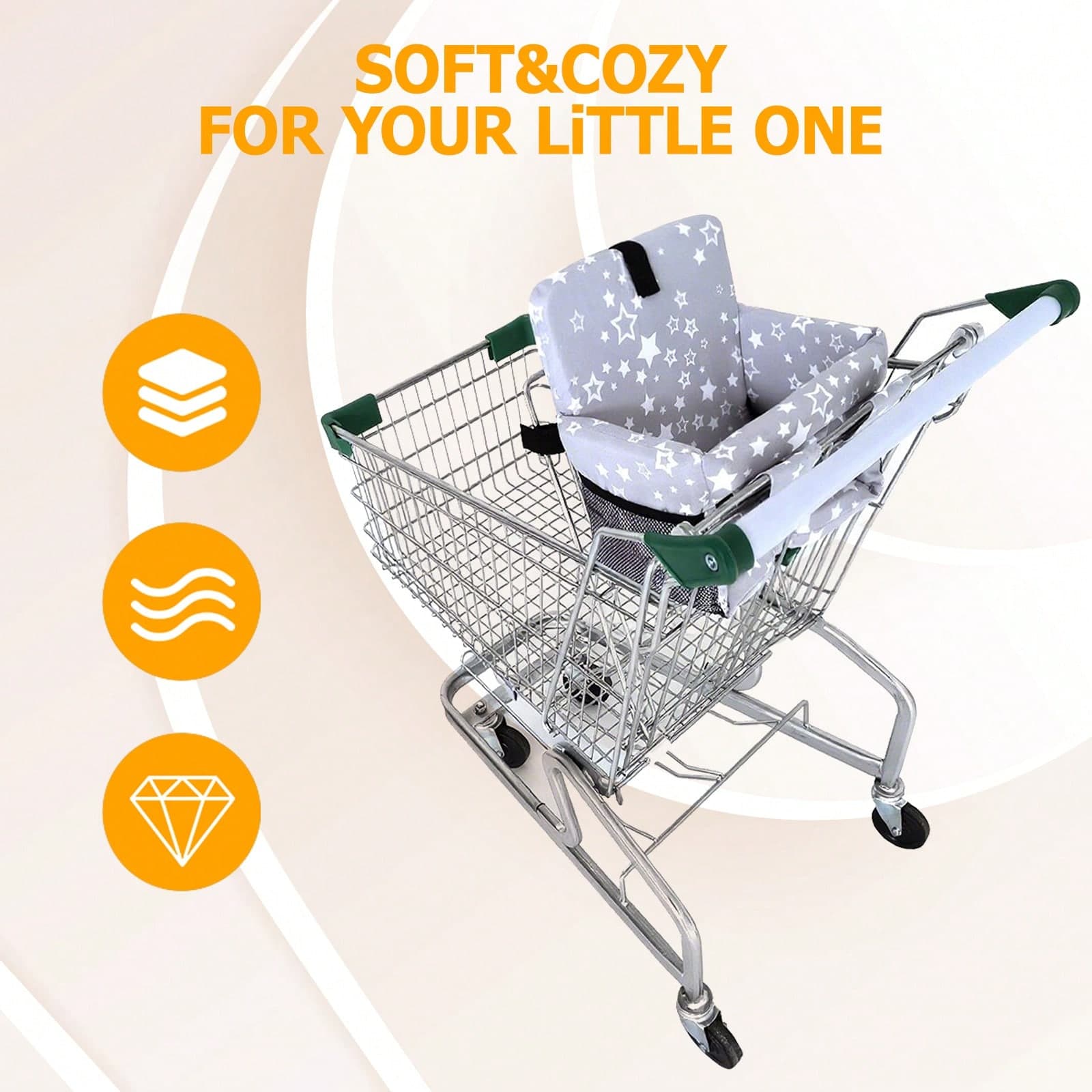 1 pezzo Cuscino per seggiolone da pranzo e carrello della spesa per bambini, seduta portatile multifunzione