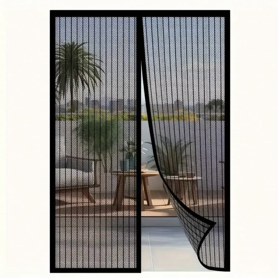 Porta a rete magnetica da 80 x 200 cm, rete ad alta resistenza, magneti forti e ganci a strappo su tutto il telaio, tenda a chiusura automatica, senza