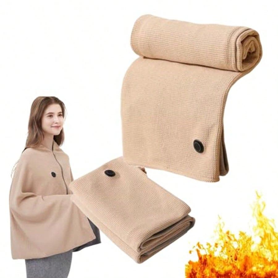 Scialle riscaldato USB, coperta elettrica riscaldata morbida e delicata sulla pelle, scialle riscaldato indossabile per casa, ufficio, viaggio,