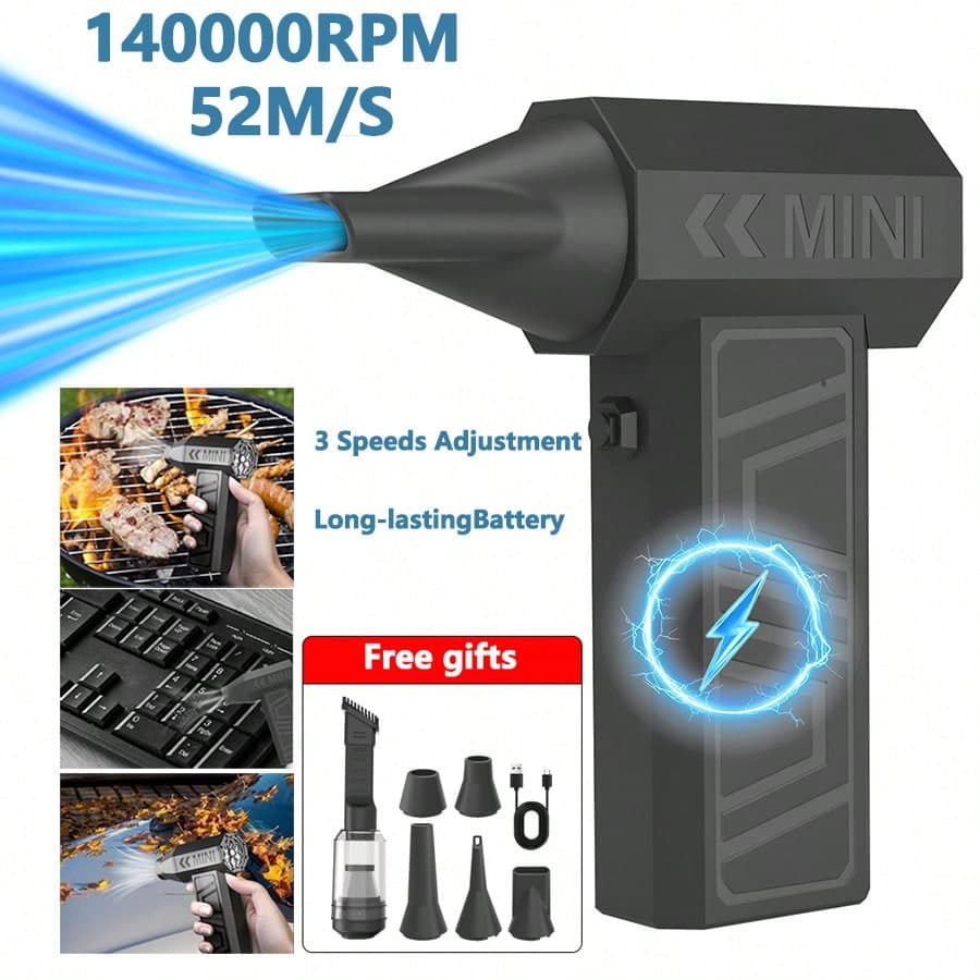 Mini Turbo Jet Fan, Ventola Turbo 140.000 RPM, Soffiatore Elettrico Portatile senza fili, Motore Brushless 52m/S Soffiatore Portatile, Turbo Ciclone