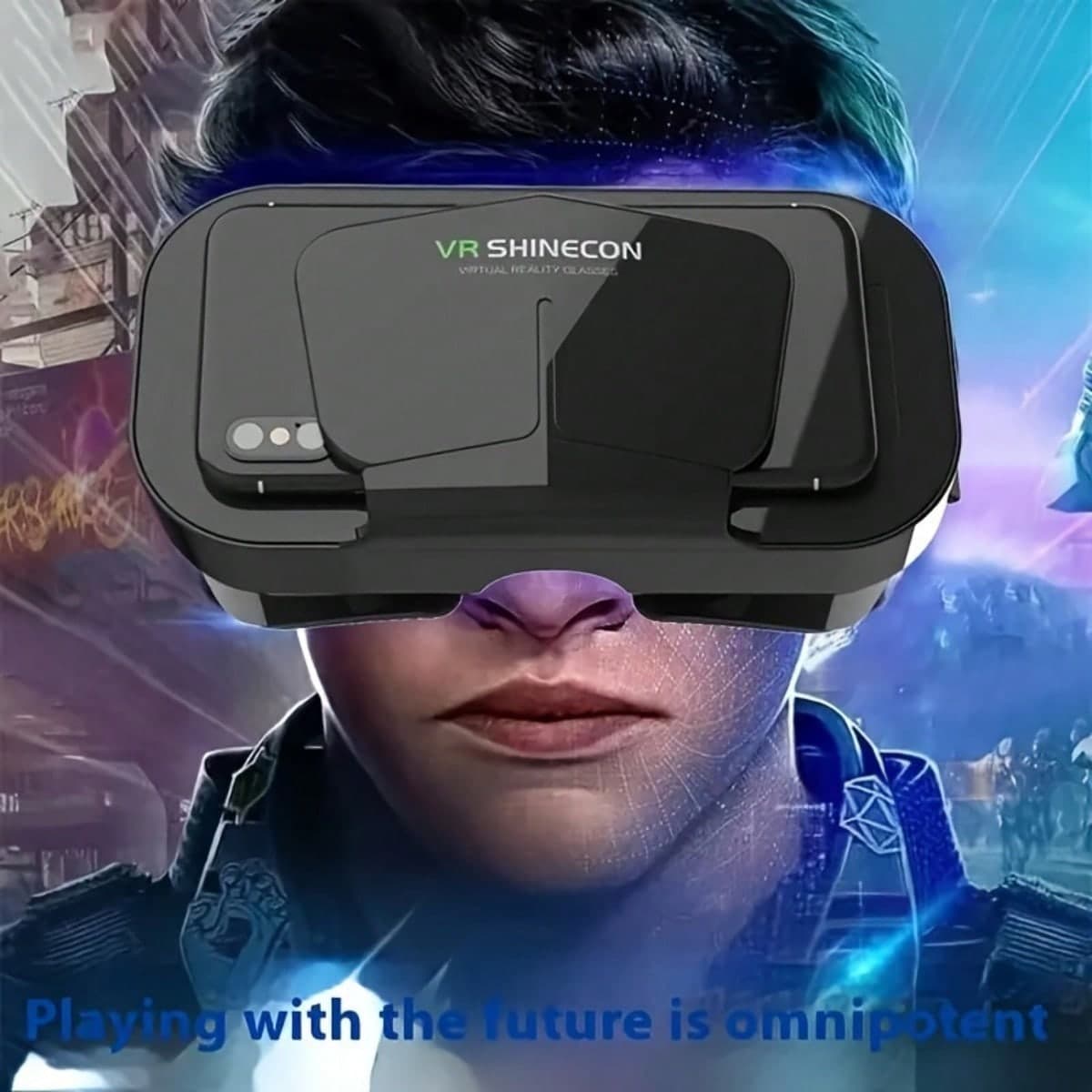 1 pezzo Occhiali per realtà virtuale 3D con protezione dalla luce blu per telefoni Android e iOS, compatibili con schermi da 4,7 a 6 pollici,