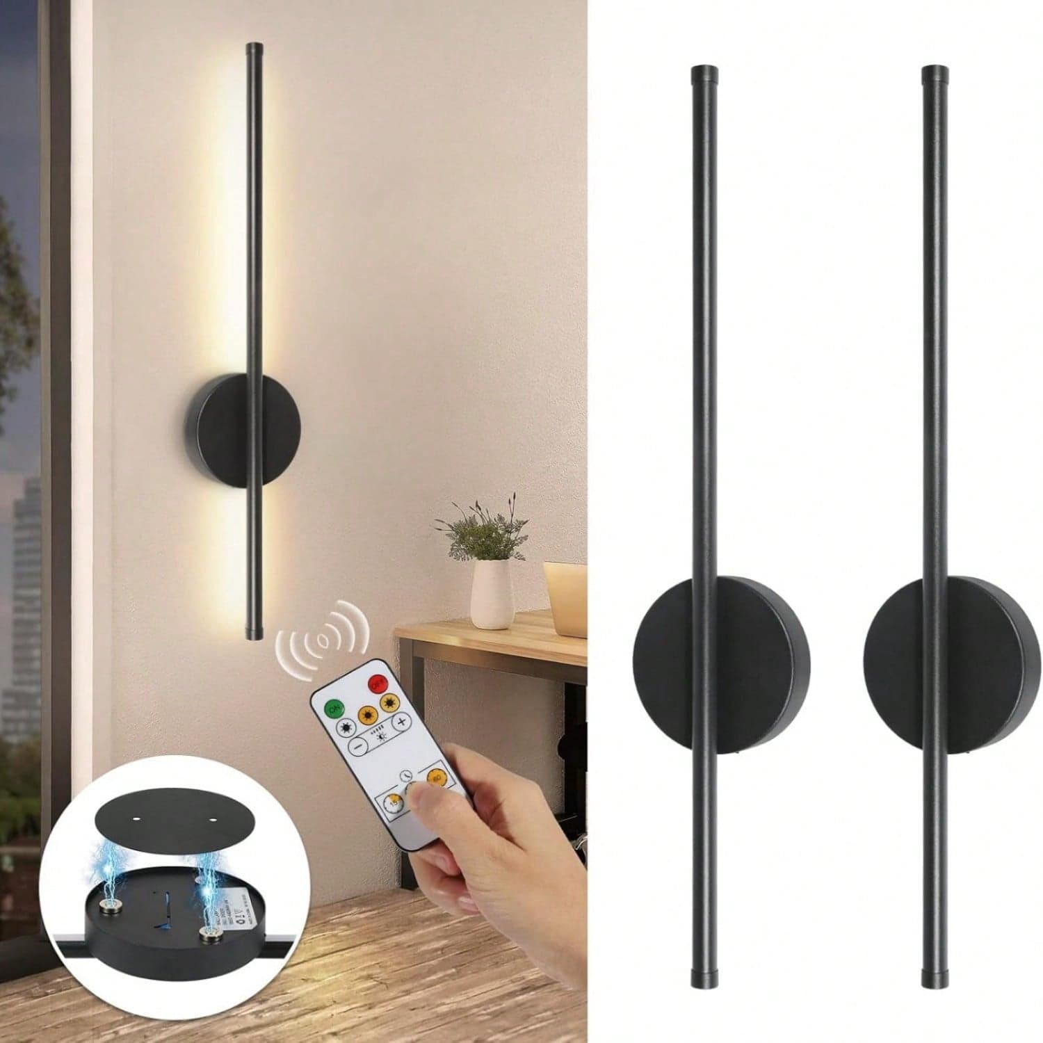 1/2 pezzi Lampada da parete a striscia lunga, decorazione da parete per sfondo TV, luce per camera da letto, luce per soggiorno, lampada da parete