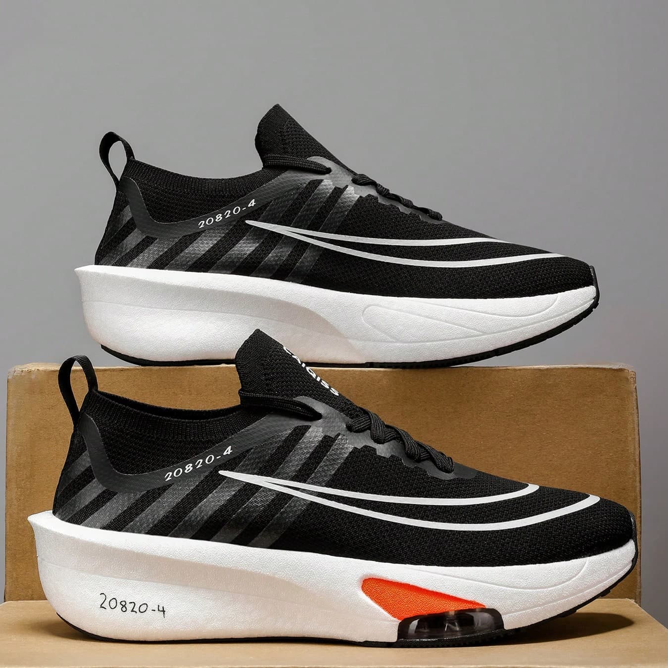 Scarpe da running su strada da uomo, con tecnologia a piastra in fibra di carbonio - Scarpe da ginnastica sportive ammortizzate e leggere, suola in