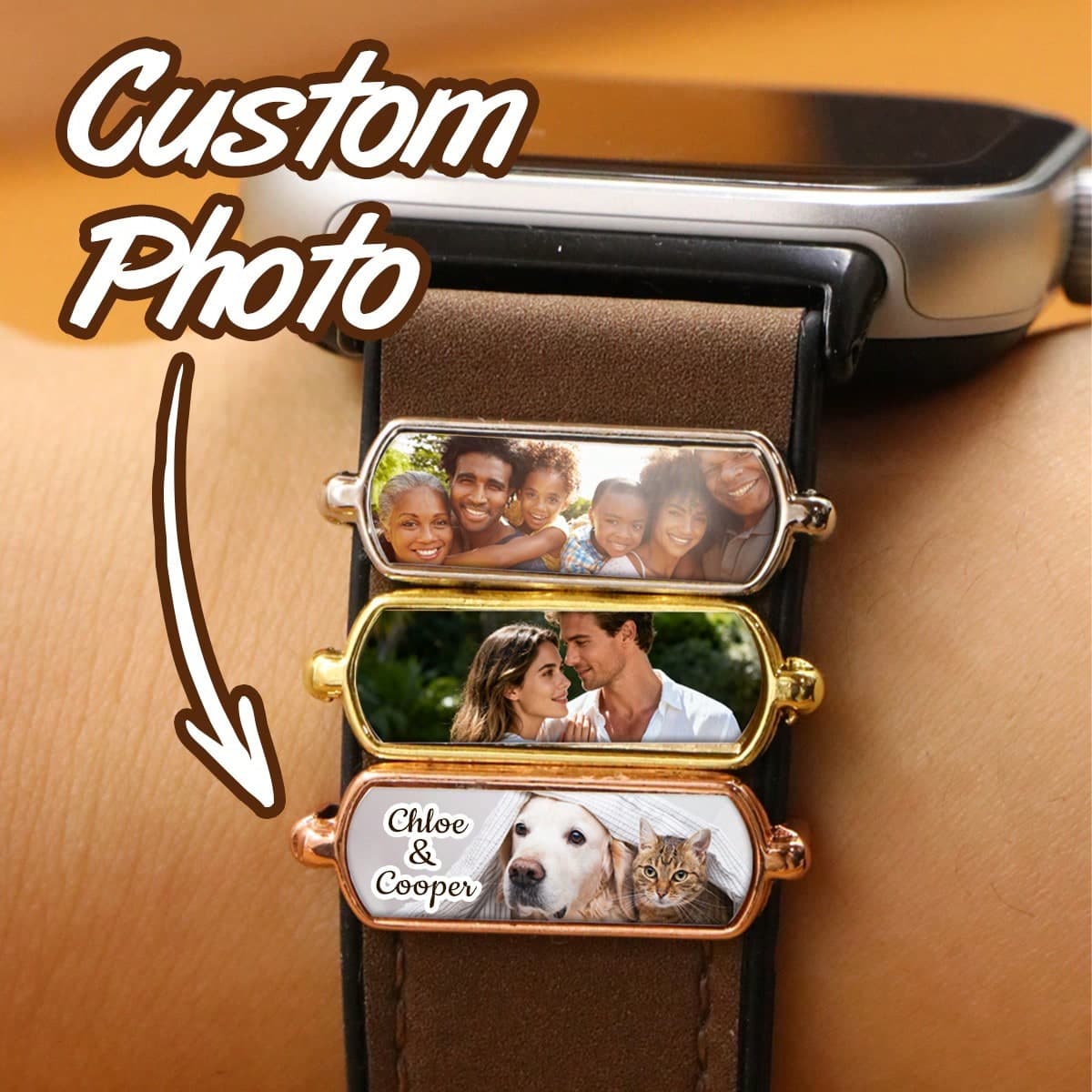 Ciondolo personalizzato per cinturino di orologio smart, decorazione per cinturino, regalo personalizzato con foto per compleanno, anniversario di