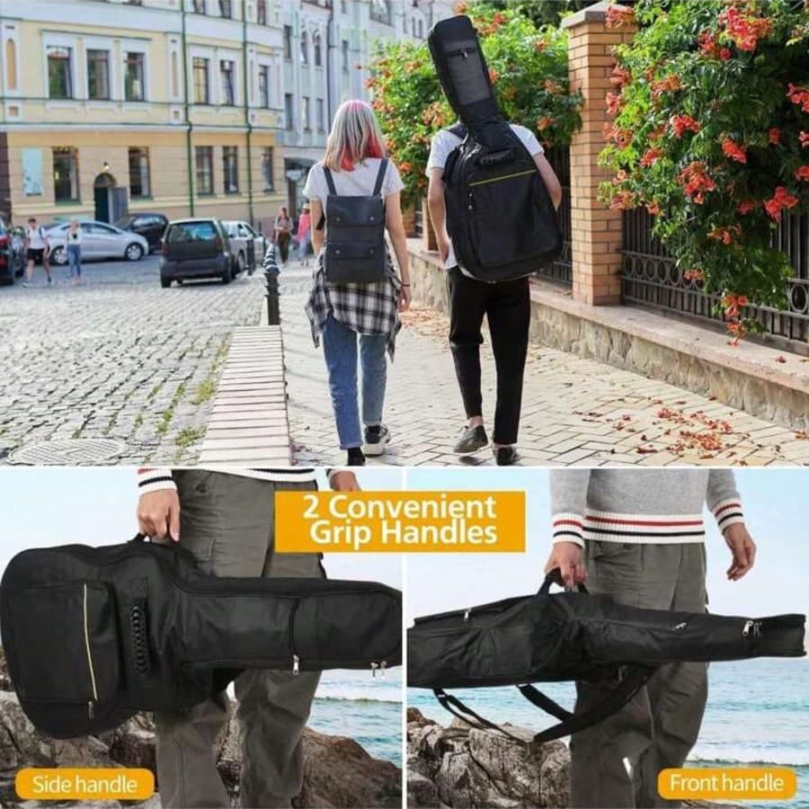 Borsa per chitarra impermeabile da 41 pollici, custodia in legno per chitarra impermeabile, con cinghie regolabili per zaino, maniglia per il