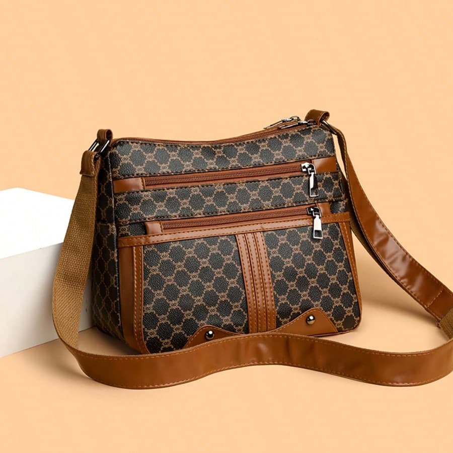 Borsa a tracolla da donna con cinturino regolabile - Borsa, chiusura con cerniera e scomparto interno spazioso - Elegante borsa da donna per uso
