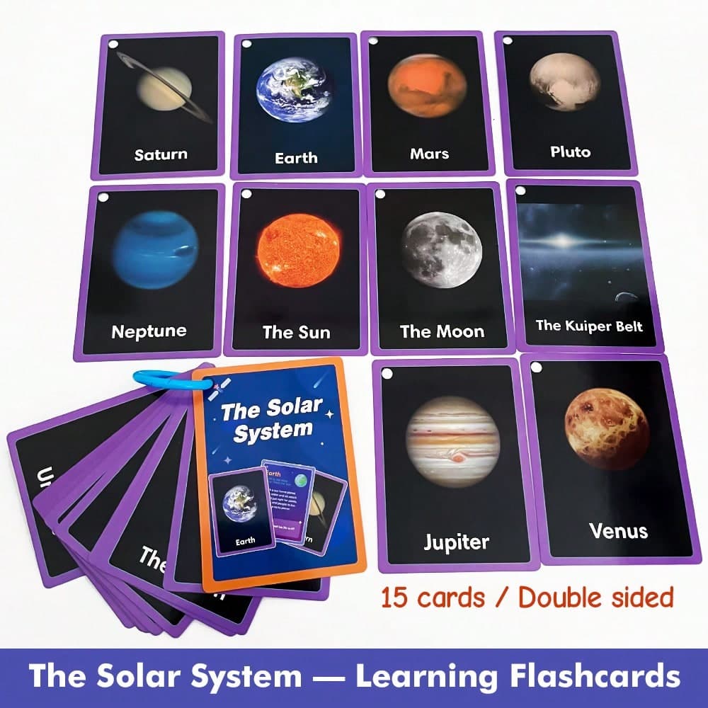 Carte didattiche per l'apprendimento del sistema solare, educazione STEM in astronomia per bambini, giocattoli educativi per l'infanzia, strumento di