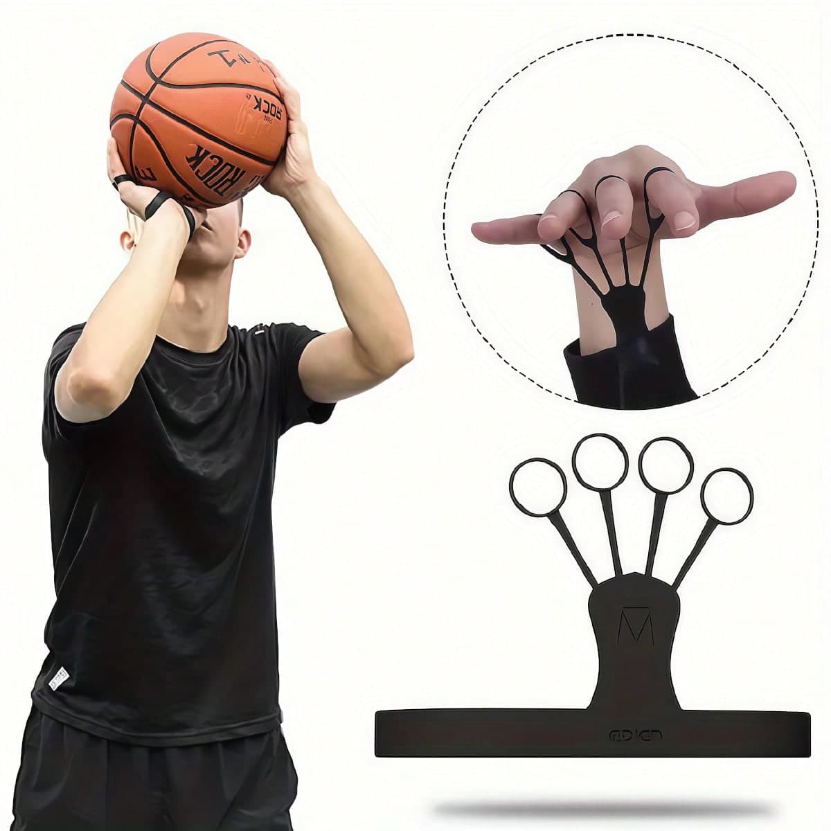 Aiuto per il tiro a canestro, allenatore leggero a cinque dita per migliorare il tiro e la forma, correttore per il tiro a canestro per allenamento in
