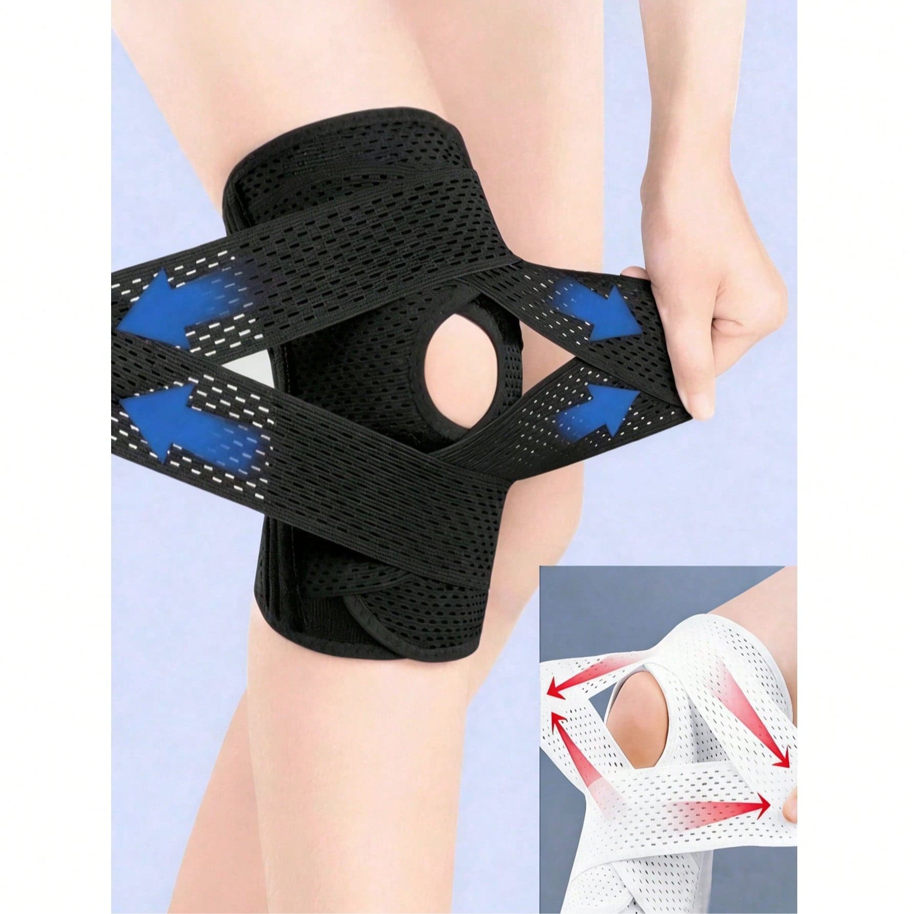 Fascia protettiva giapponese migliorata - Ginocchiera a compressione potenziata, supporto per ginocchio di 4ª generazione con stabilità,