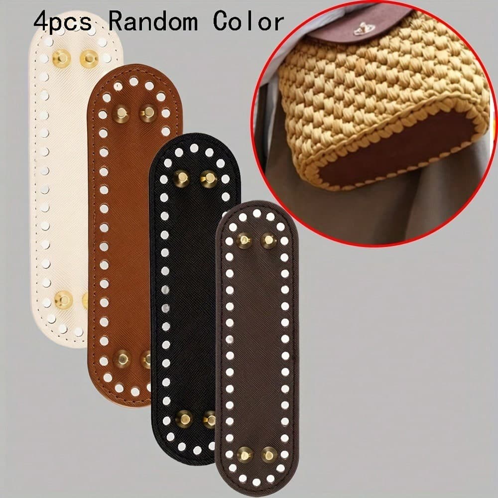 4 colori 18*5cm Ovale fatto a mano all'uncinetto, fondo piatto, accessori per la realizzazione di borse e portafogli fai-da-te