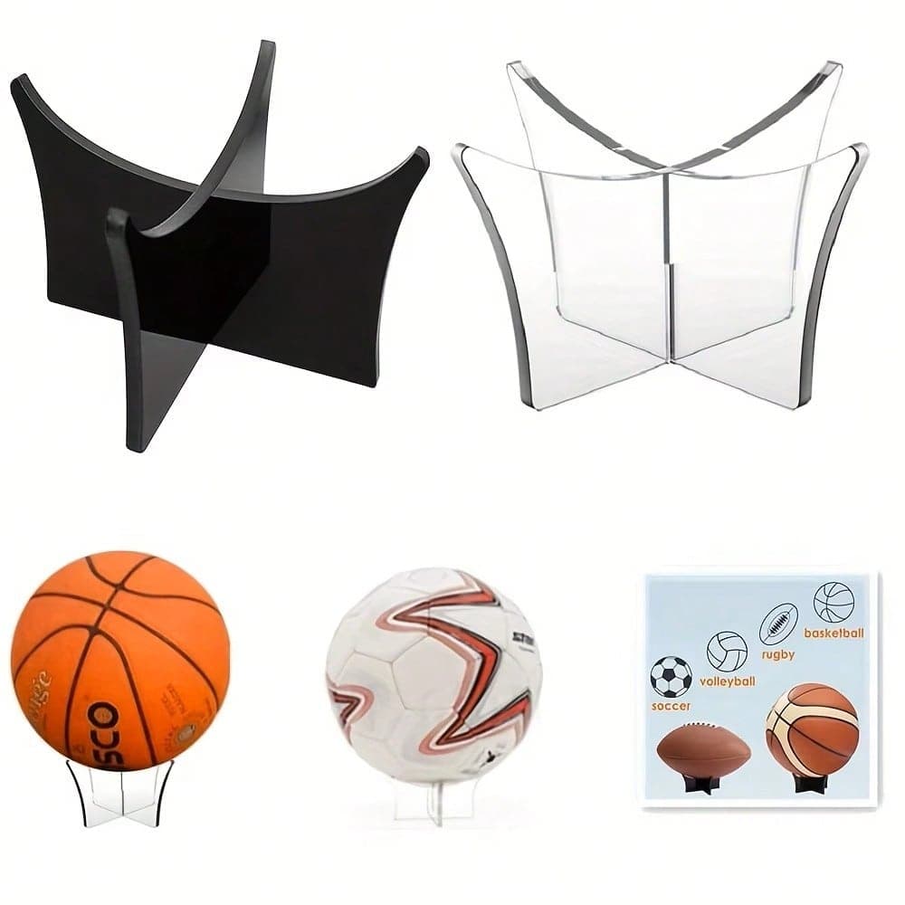 1 pezzo Supporto verticale regolabile in acrilico per esposizione di palline da tennis, pallavolo, baseball, calcio, basket, biliardo