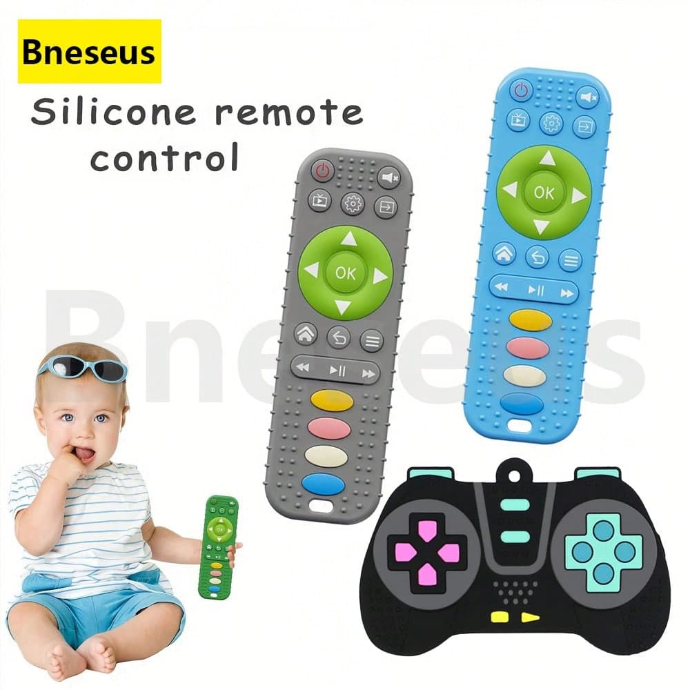 1 Set Giocattolo per la dentizione a forma di controller di gioco o telecomando, masticatore per neonati, giocattolo in materiale siliconico, adatto