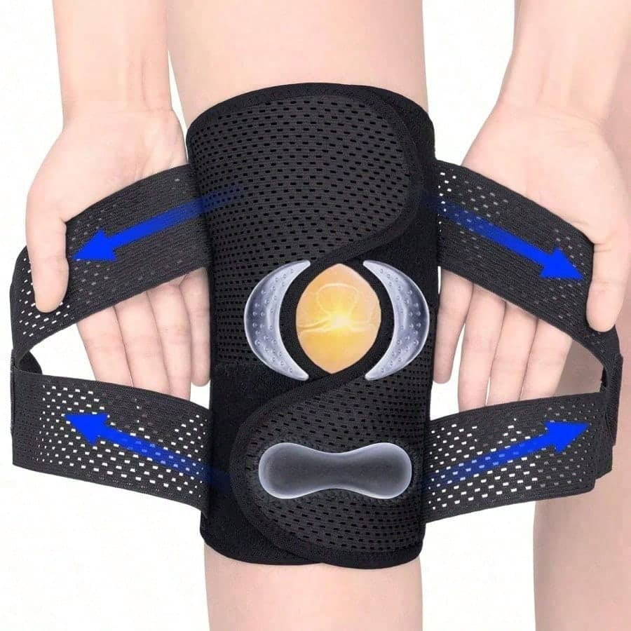 Ginocchiere regolabili di ottava generazione aggiornate, unisex, con nuovo cuscinetto di supporto del carico e tessuto a maglia traspirante