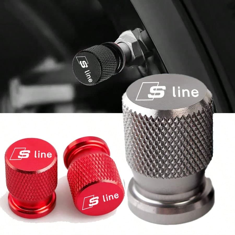 Componenti di protezione della valvola in rete tappi per valvole, compatibili con accessori per interni auto Audi Sline S3 S4 S5 S6 S7 RS Quattro Q7