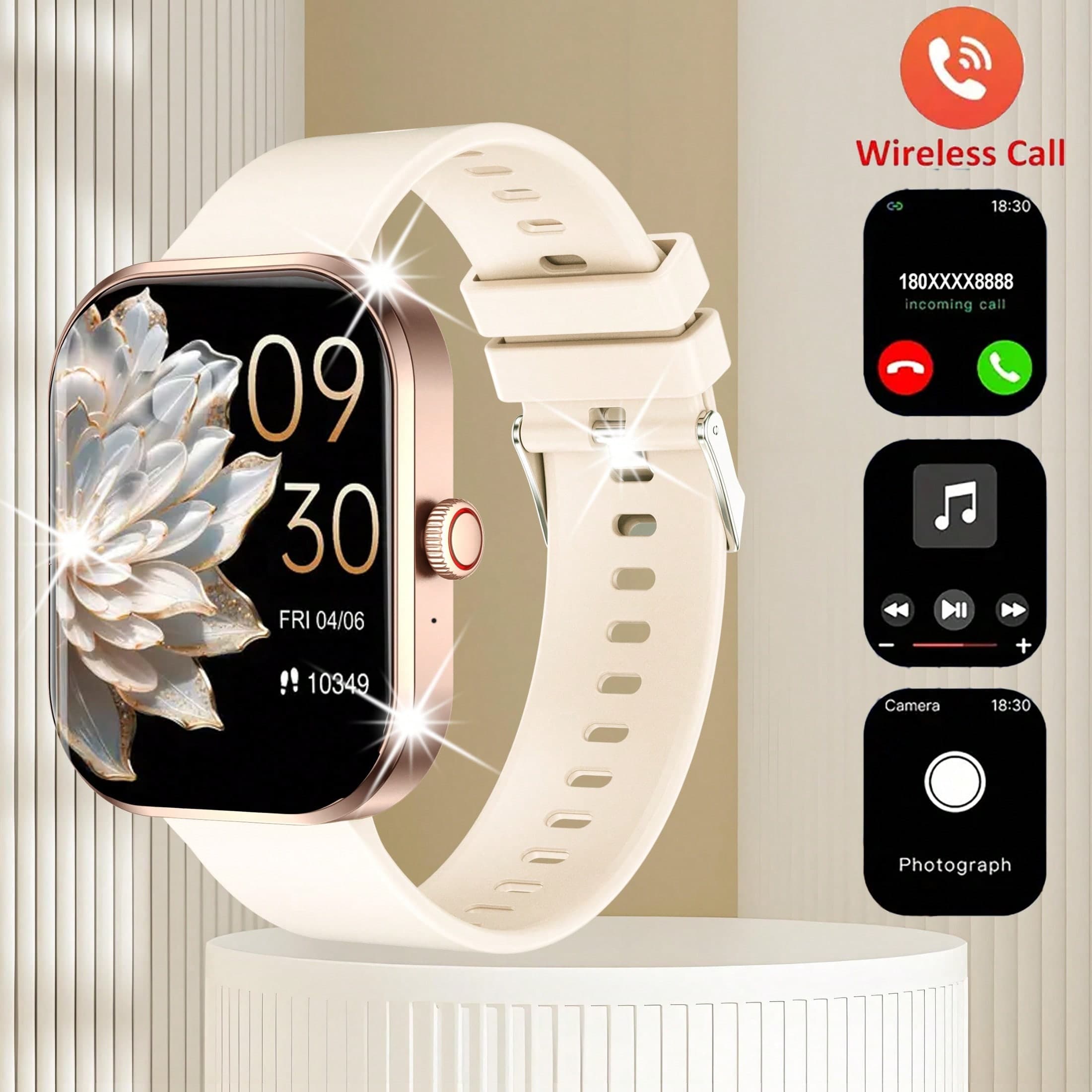 Smartwatch sportivo da esterno popolare con schermo touch full screen da 2,01 pollici, design alla moda e leggero, adatto per uomo e donna, cinturino