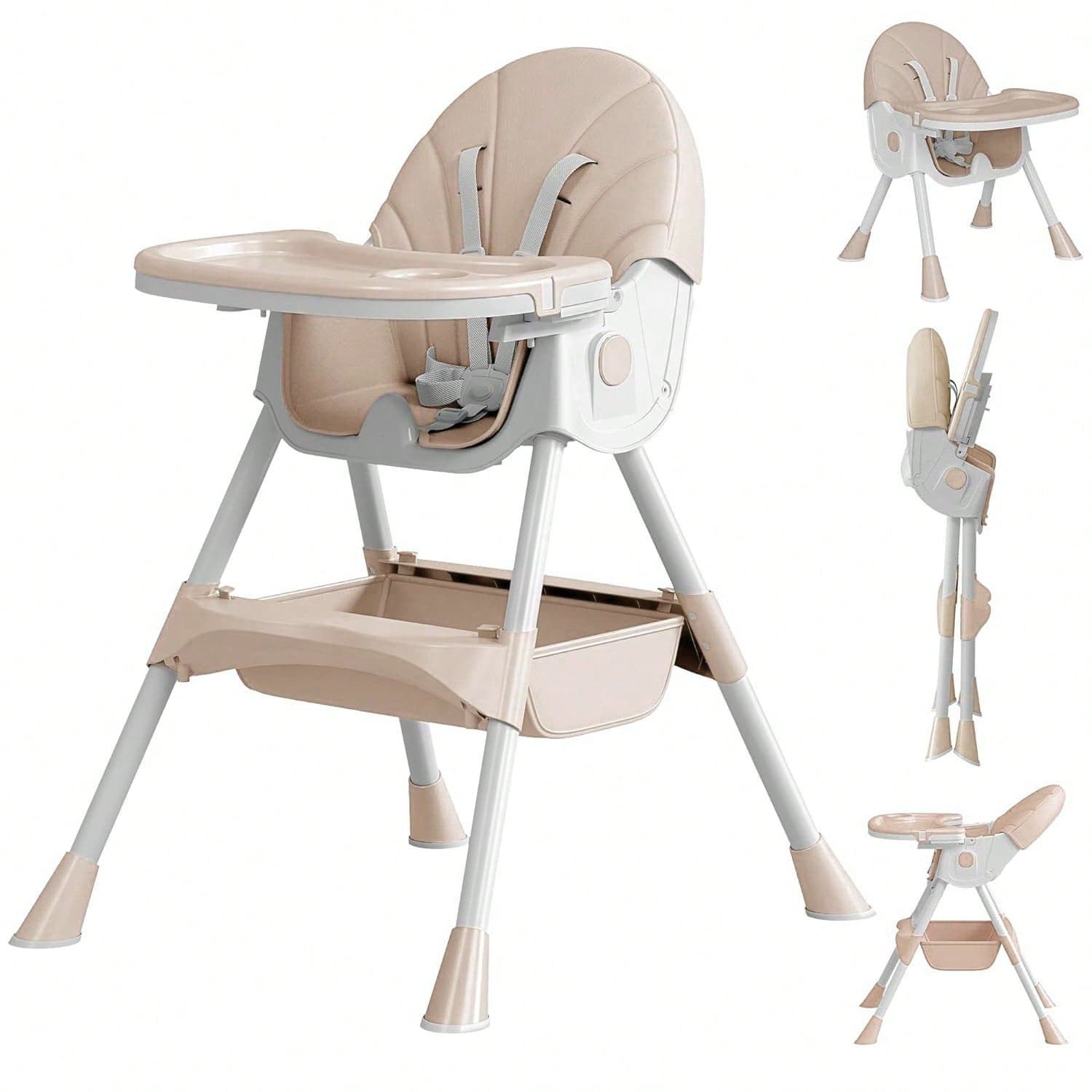 Cochildor Seggiolone 4 in 1, seggiolone convertibile, adatto a neonati e bambini piccoli, seggiolone portatile con meccanismo pieghevole, rialzo per