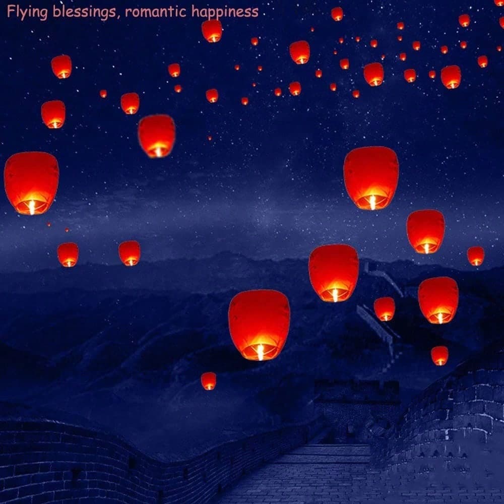 3/5/10/20 pezzi Lanterne di Kongming benedette, lanterne dei desideri, lanterne volanti per matrimoni, compleanni, Natale, celebrazioni di Capodanno,