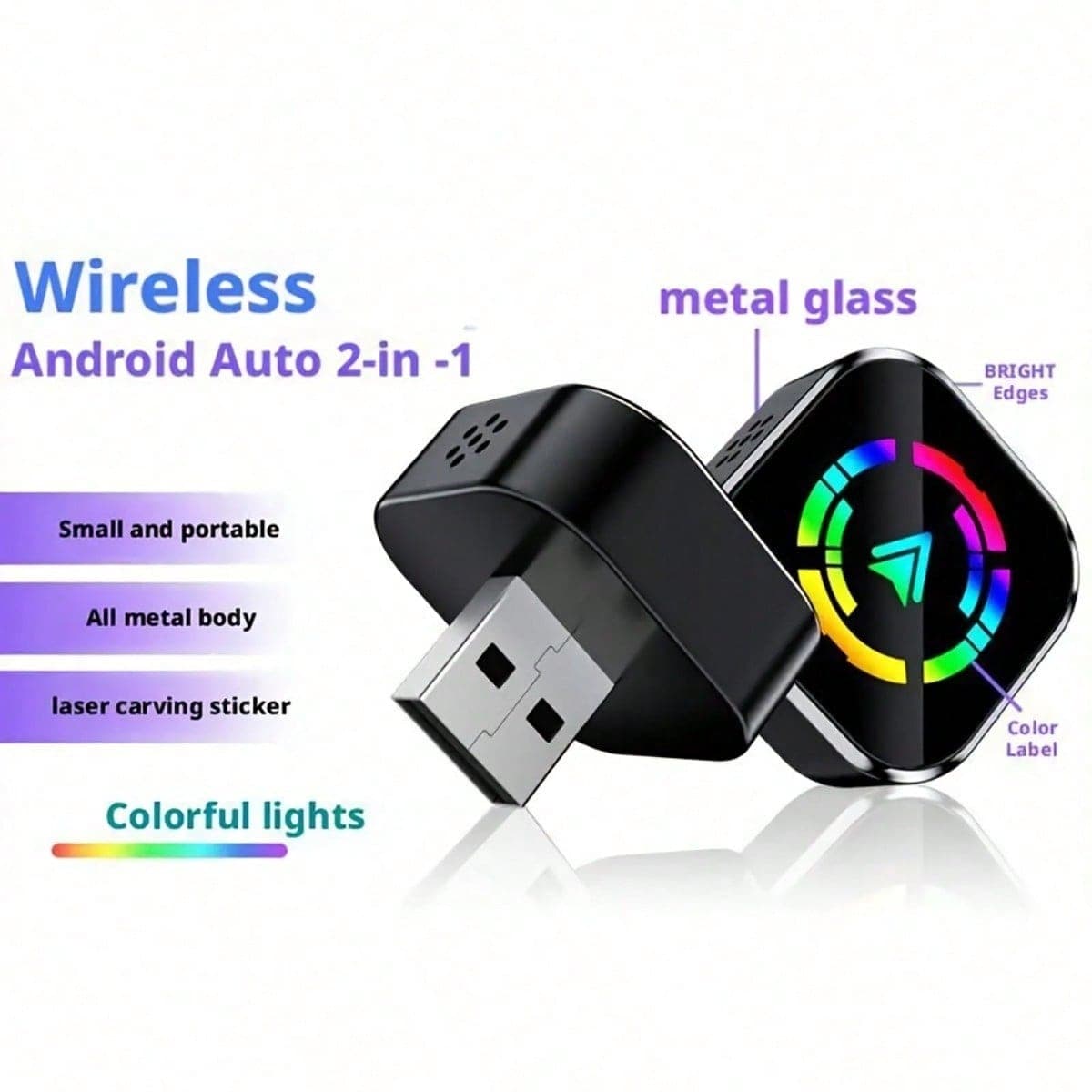 2026 Convertitore senza fili per CarPlay e Android Auto - Plug and Play con connettore USB/Type-C, da cablato a senza fili per sistemi iOS 10+ e