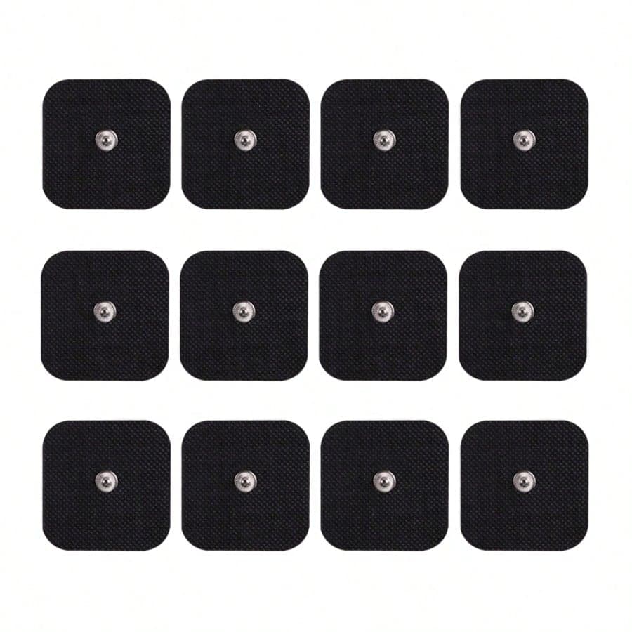 Elettrodi 5x5cm, Cuscinetti di ricambio in idrogel non tessuto per dispositivi di massaggio e terapia TENS, toppe elettrodi con attacco da 3,5mm
