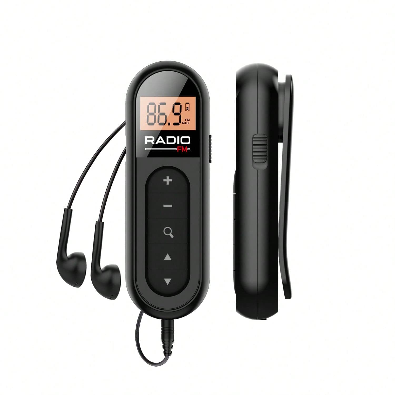 Mini Radio 300mAh Sintonizzatore FM Ricaricabile Con Fermaglio Posteriore Portatile Adatto Per Sport, Riunioni, Guide Turistiche E Altre Attività