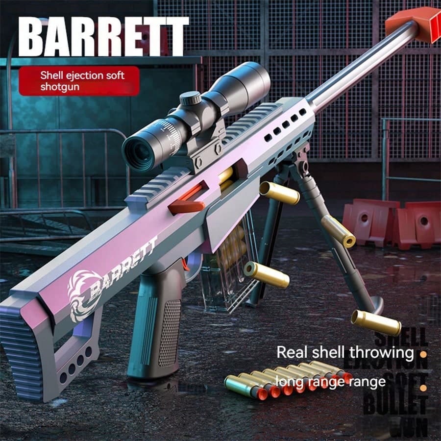 1 pezzo Lanciatore di proiettili morbidi Barrett, colore sfumato, aspetto colorato, proiettili morbidi con ventosa, collegamento meccanico, espulsione