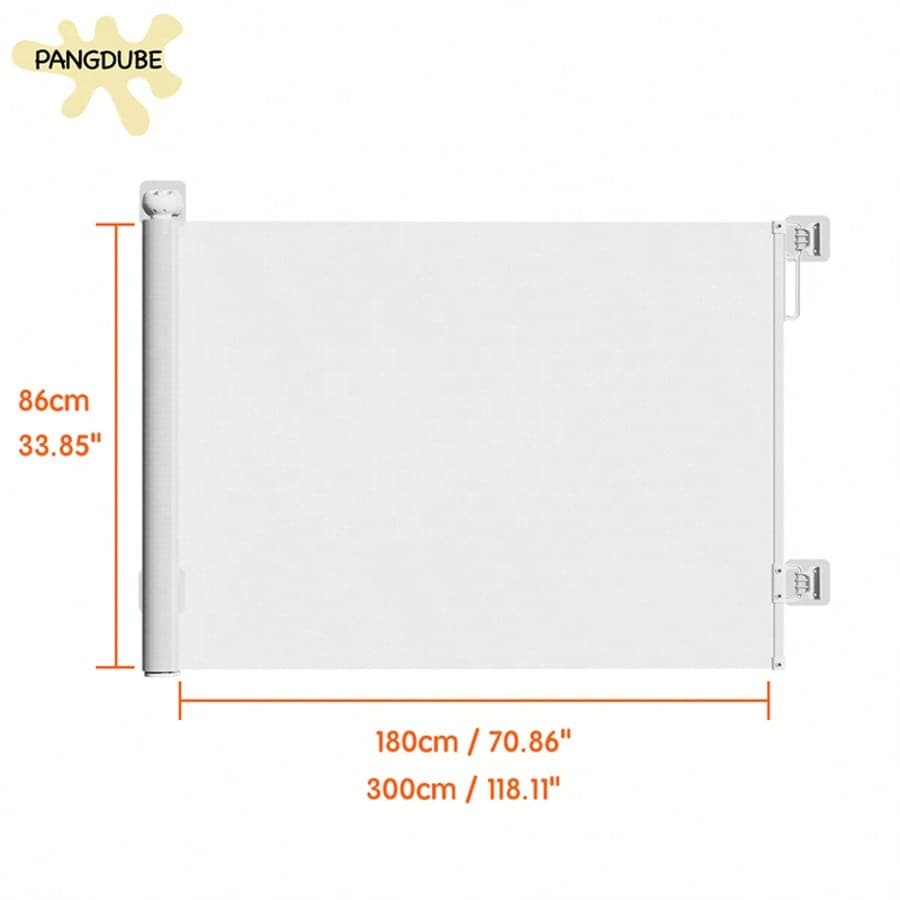PANGDUBE Cancelletto di estensibile per bambini e porte | Rete flessibile, salvaspazio e silenziosa | Altezza 86 cm, larghezze disponibili 180 cm e