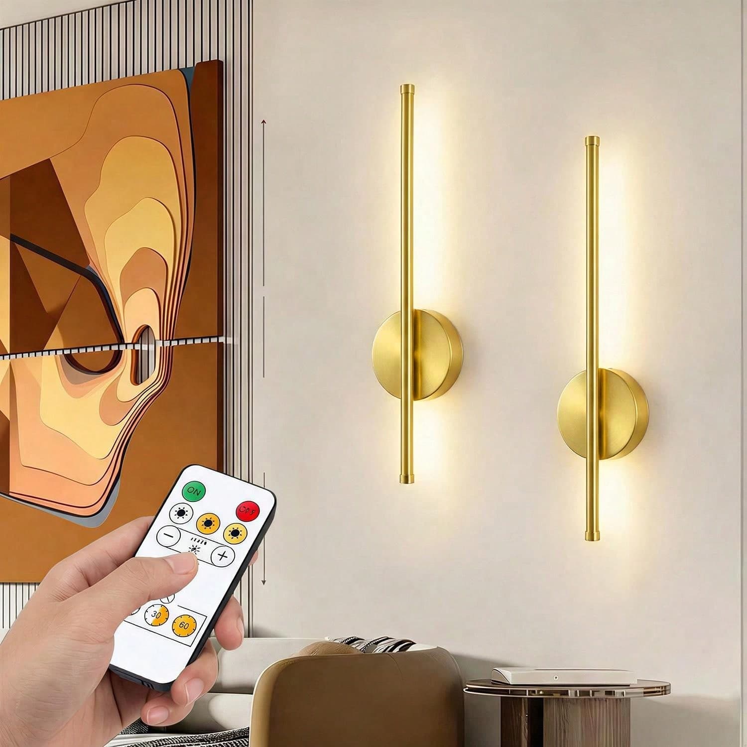 Lampada da parete con ricarica senza fili e telecomando, luce da parete senza fili regolabile, applique a LED alimentata a batteria, adatta per